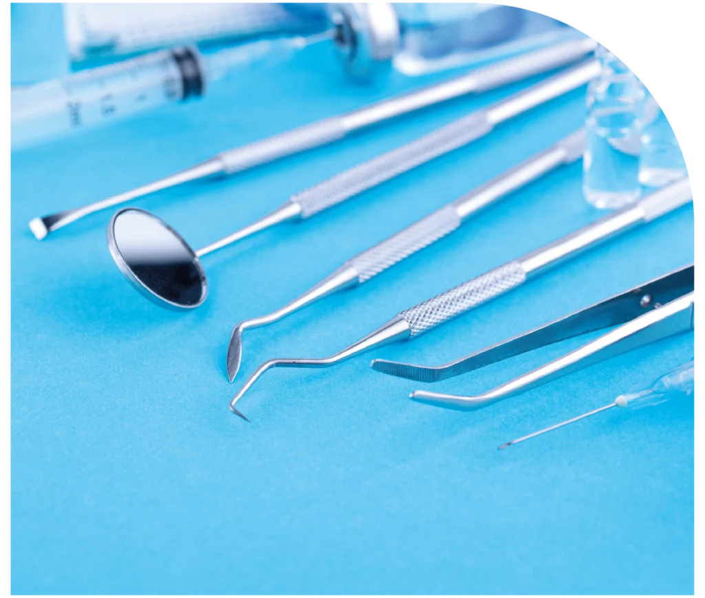 Representaçãode utensílios dos cuidados de medicina dentária